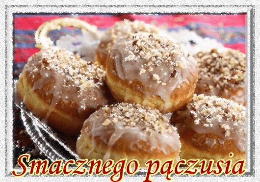 Brokatowa błyszcząca kartka na tłusty czwartek